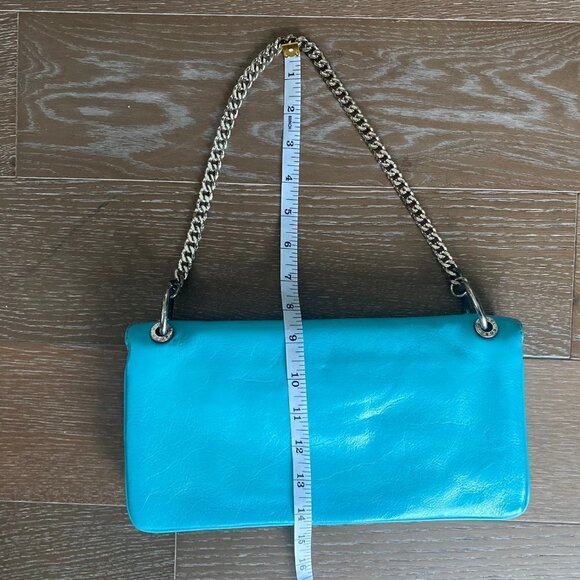Michael Kors Leather Clutch Shoulder Bag | Blue - Picture 3 of 10